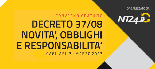 Urmet è main sponsor del convegno gratuito "Decreto 37/08: novità, obblighi e responsabilità" organizzato a Cagliari da NT24